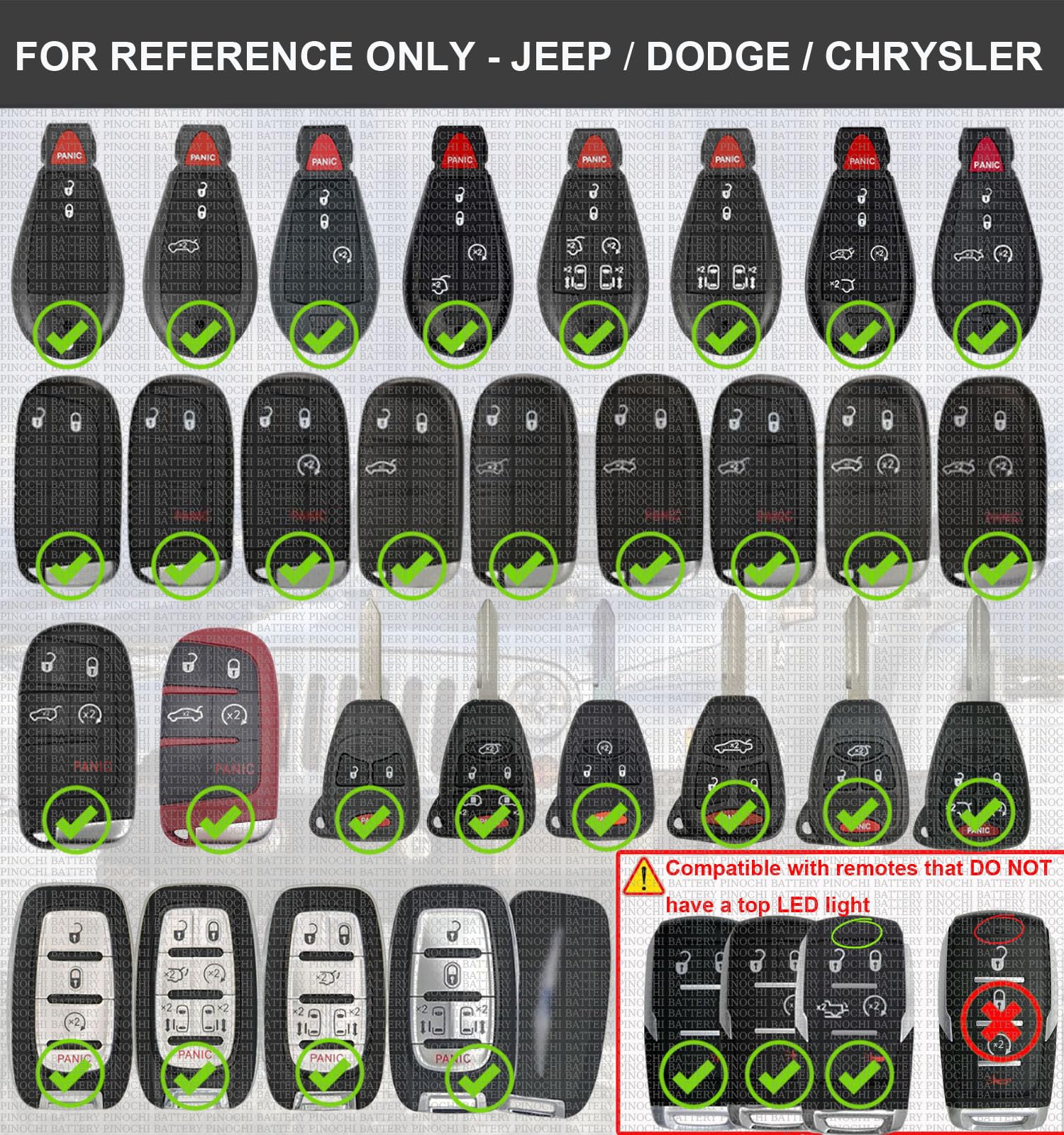 Cr2032 Key Fob Battery Replacement For Jeep Dodge Chrysler 300 Cherokee Challenger Dart Durango Grand Caravan Journey Ram Routan